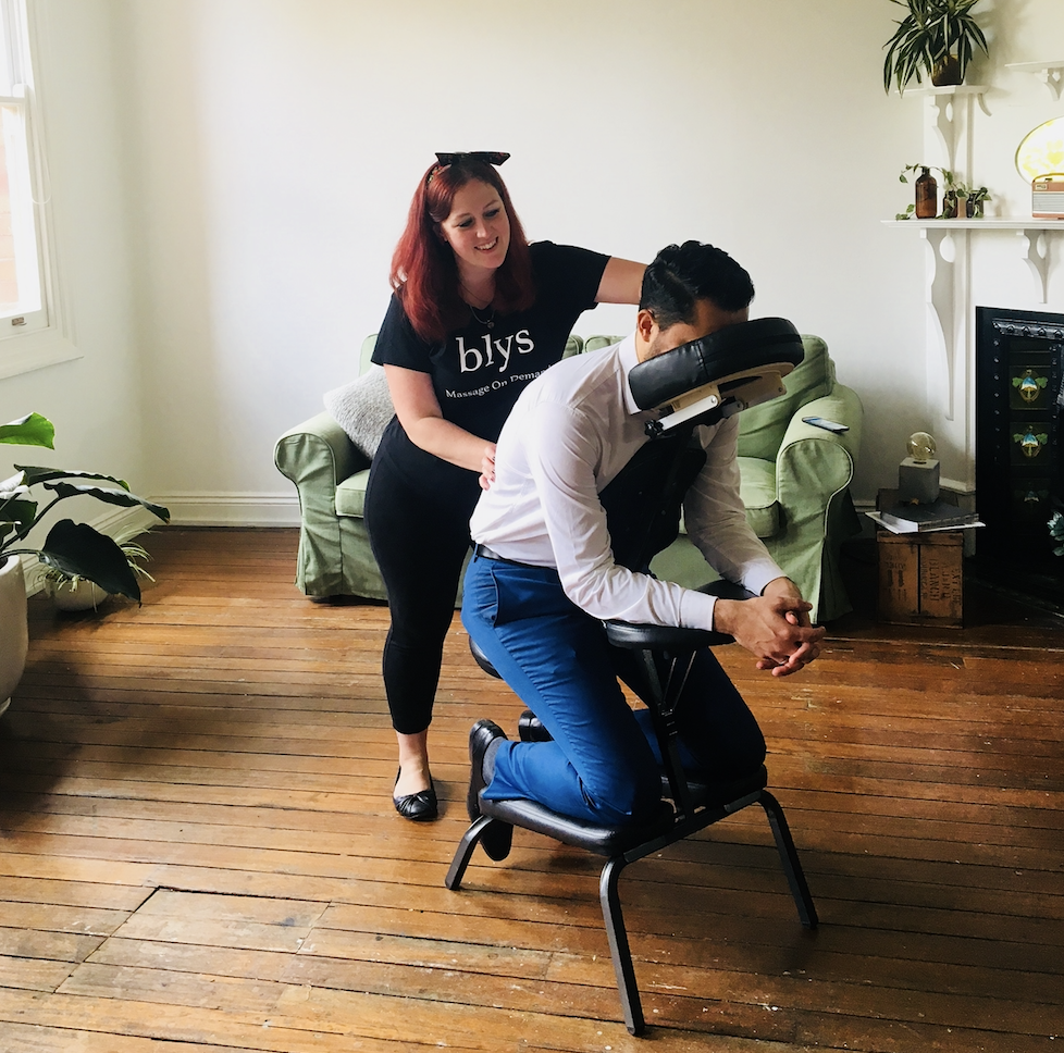 mobile massage on demand office work corporate