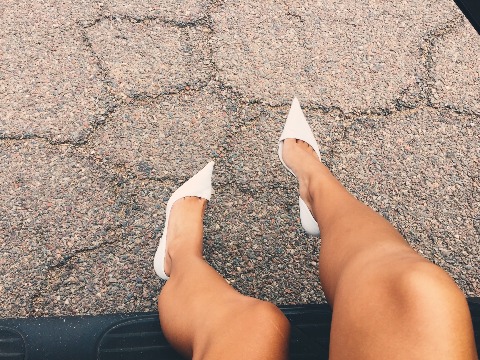 Girl with clean waxed legs