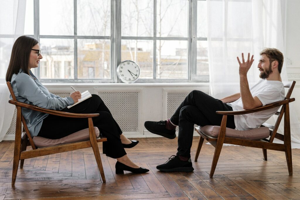 man in counseling