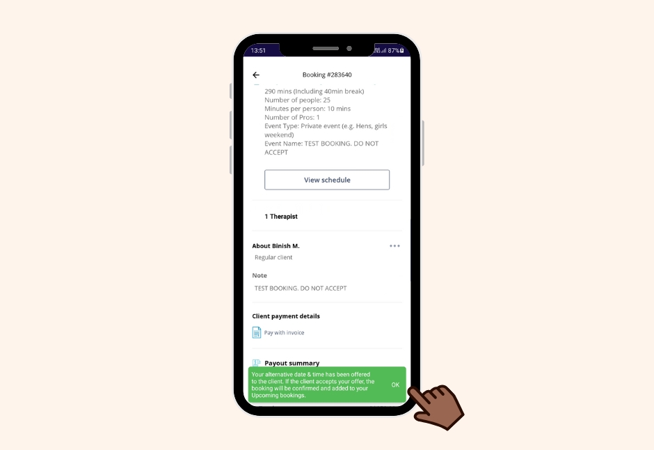 Corporate Booking Correct Offer