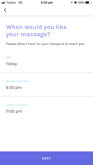 Massage At Home - Start Time Extended