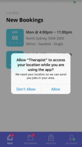 blys therapist app - allow location access