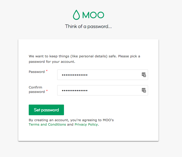 MOO password creation