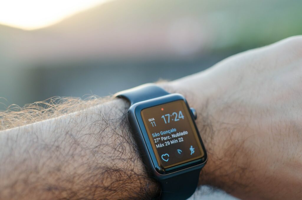 wellness trends 2022 - tracking stress levels - mans arm wearing an apple watch