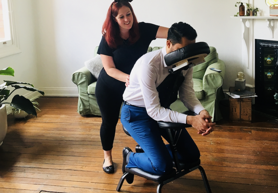 mobile massage on demand office work corporate