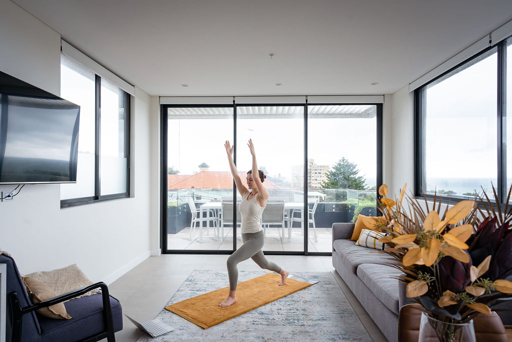 woman doing yoga pose