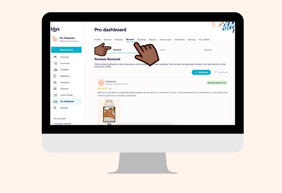 Reviews Page Navigate