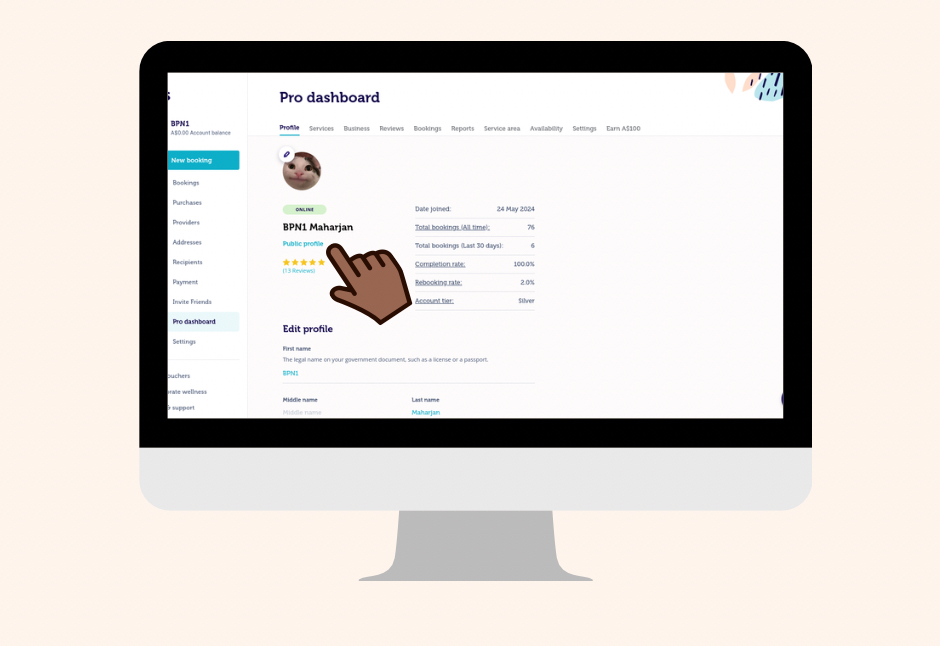 Share Provider Profile Dashboard