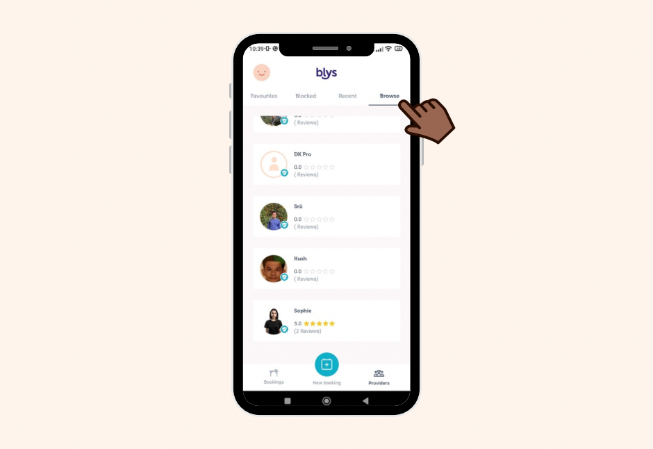 Browse providers mobile