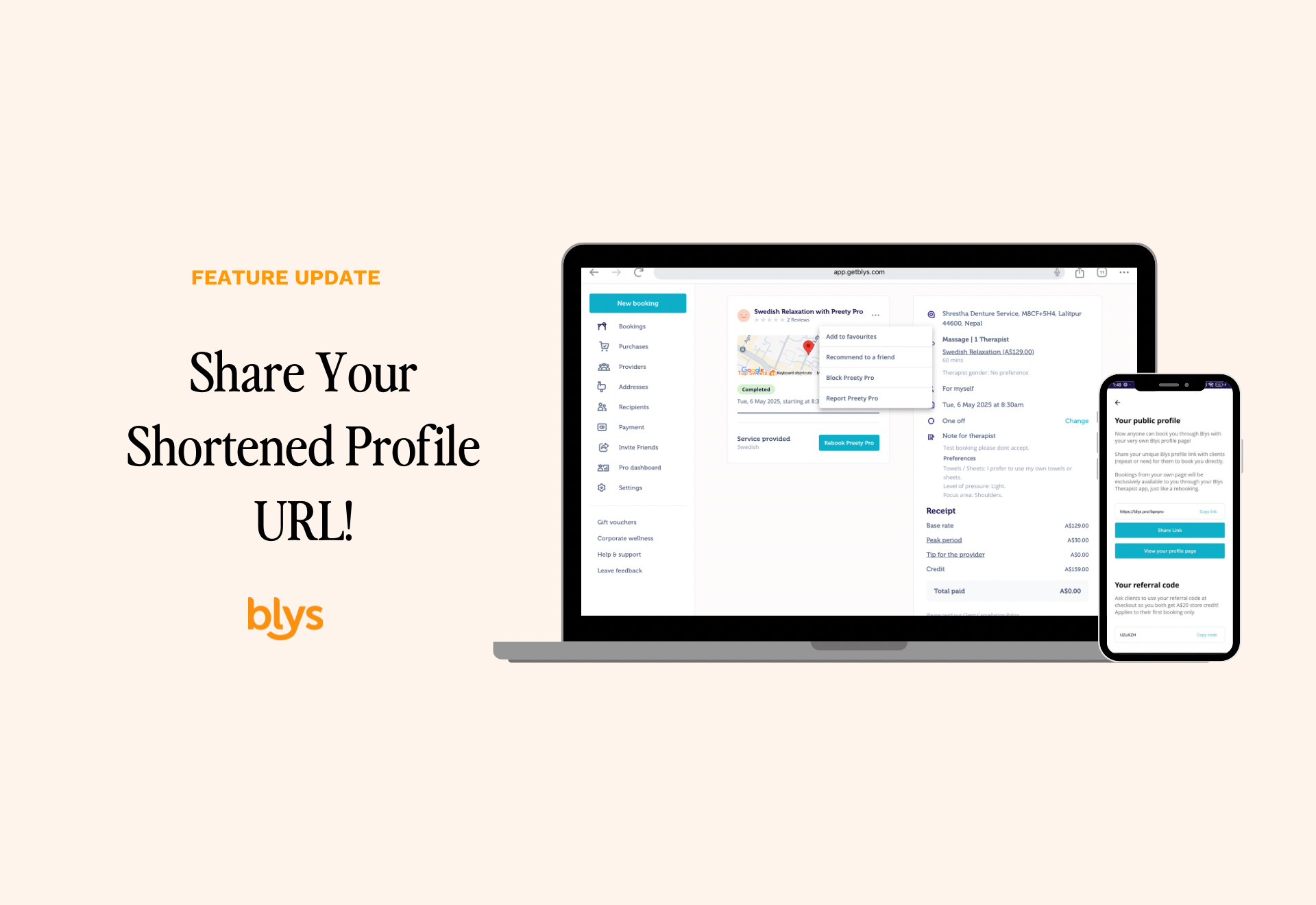 Share shortened profile url feature image