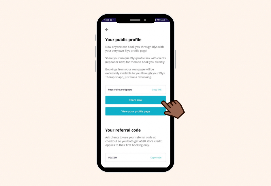 Share link mobile