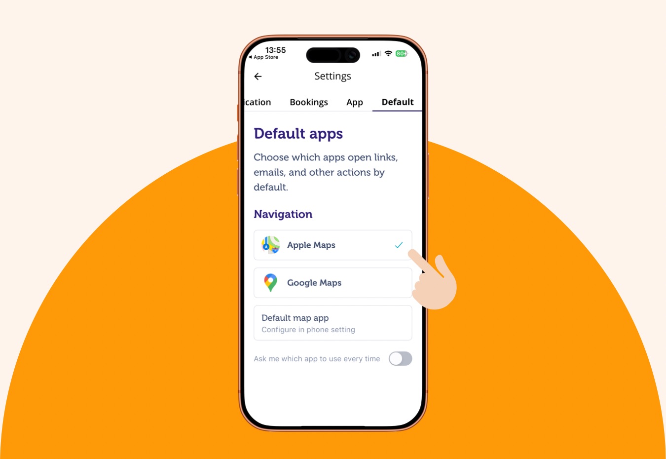 Choose the Map app you prefer to use