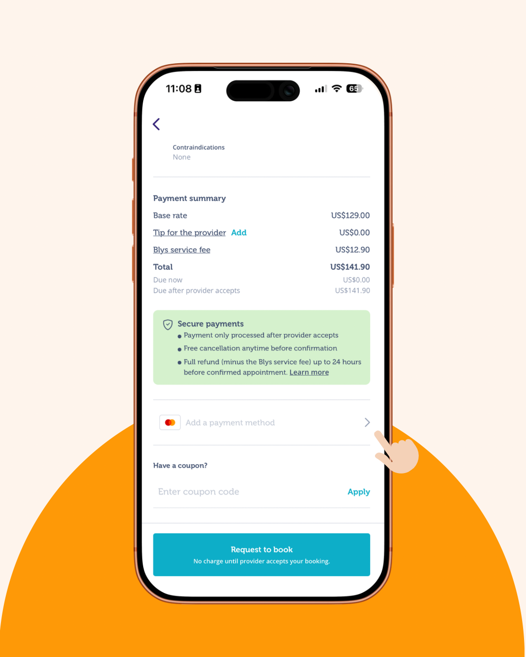 Add payment method screen mobile for Klarna