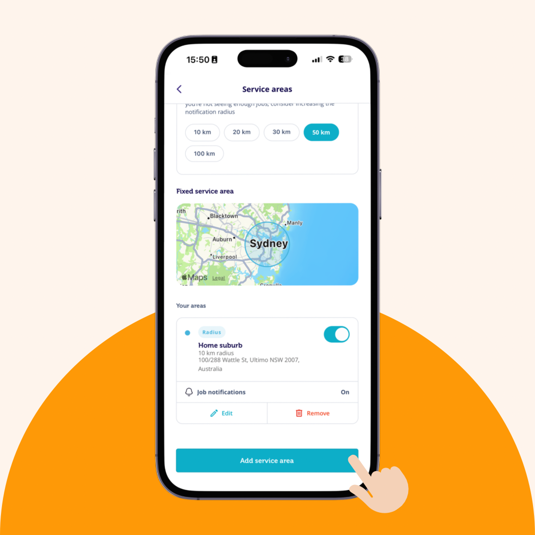 Draw Custom Service Area Mobile 2